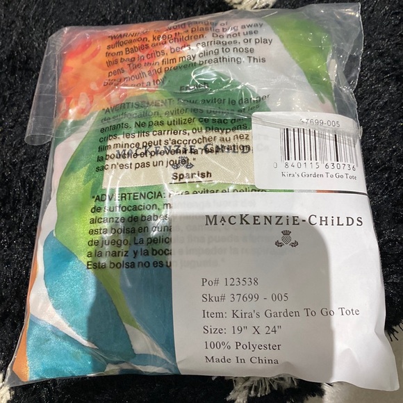 Mackenzie-Childs   NWT   Kira’s Garden TOTE-TO-GO - Picture 3 of 6